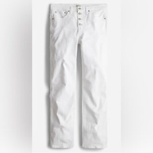 J. Crew denim jeans white button fly vintage straight stretch 32 $158